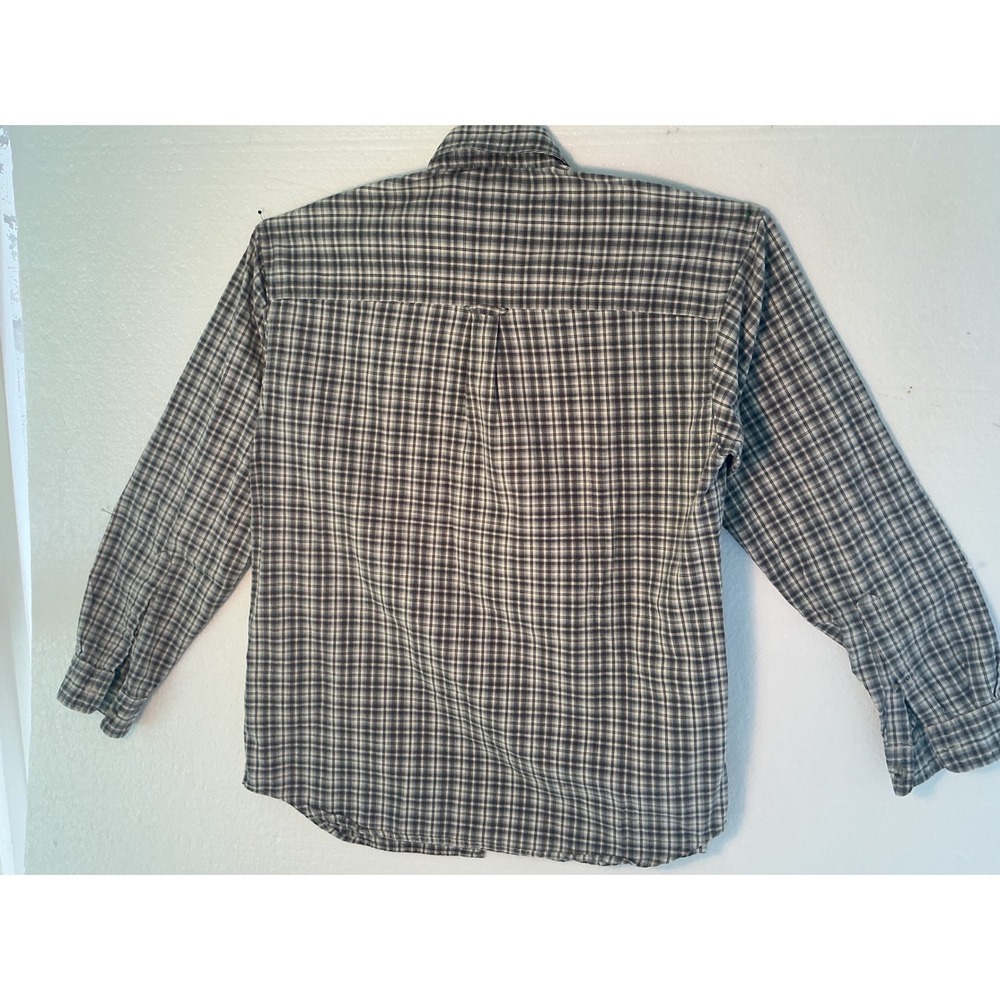 Columbia Sportswear Mens Large Blue Grey Plaid Long Sleeve Button Down Shirt - Picture 2 of 7
